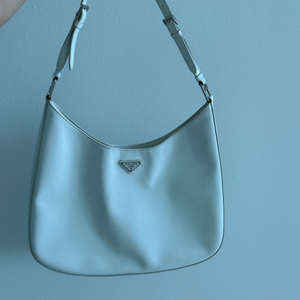 Prada Cream Leather Shoulder Bag